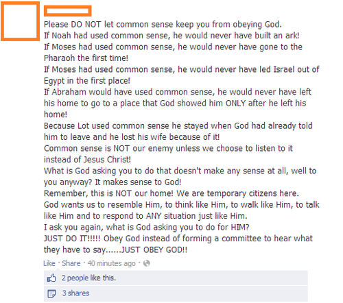 At least this one admits how stupid the religious can be.
