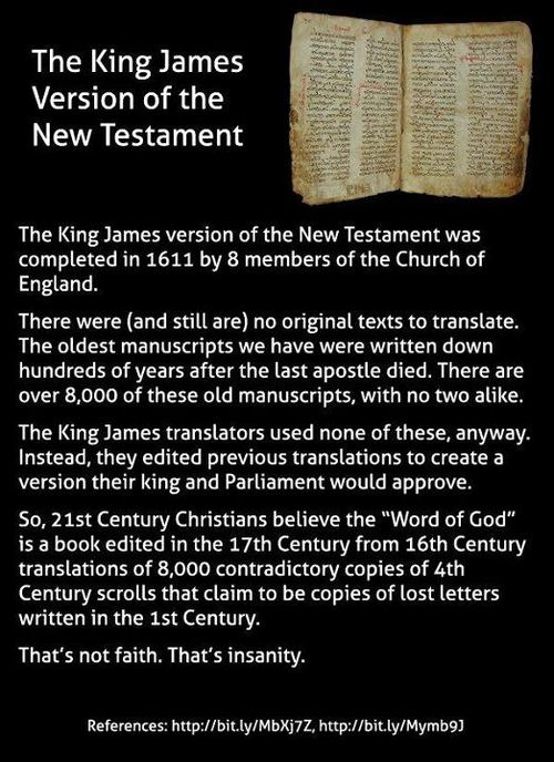 king james version meme - The King James Version of the New Testament The King James version of the New Testament was completed in 1611 by 8 members of the Church of England. There were and still are no original texts to translate. The oldest manuscripts 