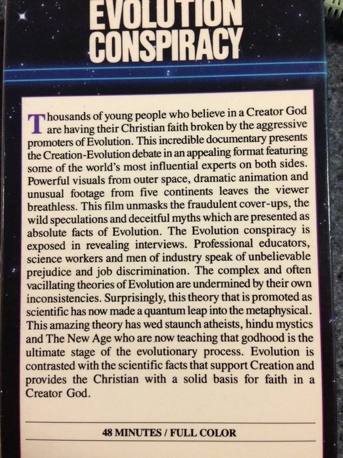 book - Evolution Conspiracy Thousands of young people who believe in a Creator God are having their Christian faith broken by the aggressive promoters of Evolution. This incredible documentary presents the CreationEvolution debate in an appealing format f