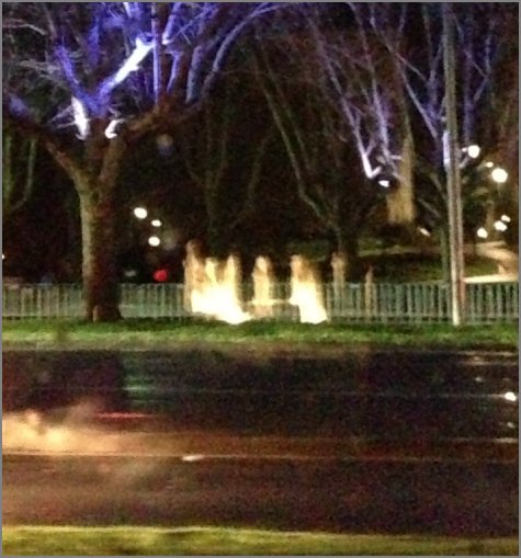 During a city tour, a woman decided to snap a quick picture with her iPhone. She claims these glowing, human figures are actually "angels".
