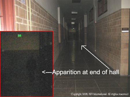 A ghostly apparition was caught at South Eugene High School. The image of a shadowy figure is unmistakable.