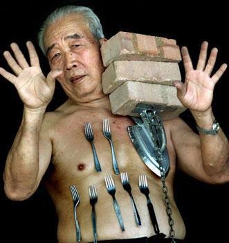 78 year old Kiew Thow Lin is known as Mr. Magnet. Any metal object up to 2kg can stick to his body with no aid. No sorts of fields or skin problems have been discovered.