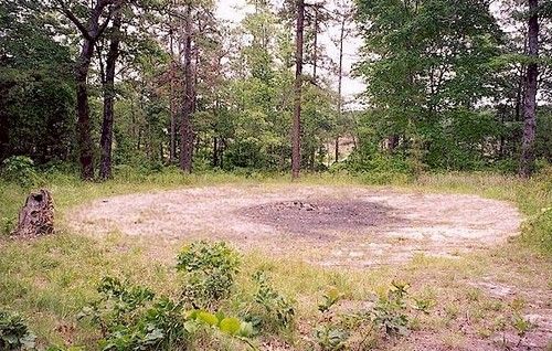 The Devil's Tramping Ground of Chatham County, NC. Any objects placed within this circle either mysteriously disappear or end up moved away from its center.