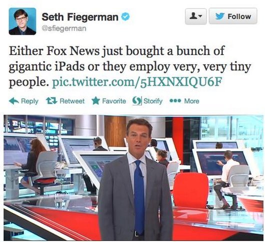 shep smith meme - Seth Fiegerman Either Fox News just bought a bunch of gigantic iPads or they employ very, very tiny people. pic.twitter.com5HXNXIQU6F 13 RetweetFavorite Storify ... More