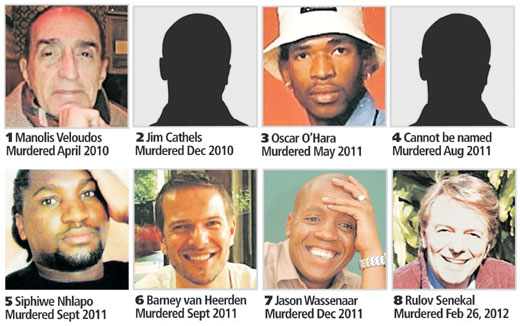 9 victims so far have been murdered in South Africa since a few years ago. The killer is believed to have met the men online, meet up, and then kill them in their homes. Of course, police are being labeled as incompetent, as it was only recently confirmed a serial killer might be a likely culprit. Plus, three suspects were arrested in Cape Town and Johannesburg, believed to be "copycat killers", while the actual killings have gone on.