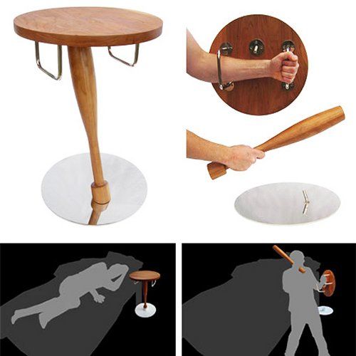 The burglar protection end table. Stumble around in the dark looking like an idiot, and get killed while doing it.