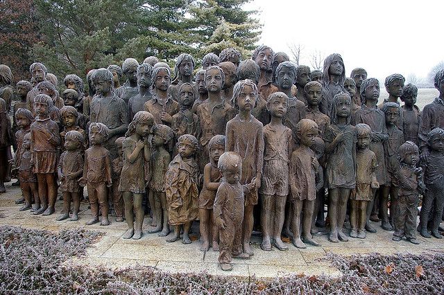This sculpture by Marie Uchytilova commemorates the 82 children of Lidice. The small Czechoslovakian village was attacked by Nazis, and in July of 1942, all 82 children were transported to the extermination camp at Chelmno, where they were gassed.