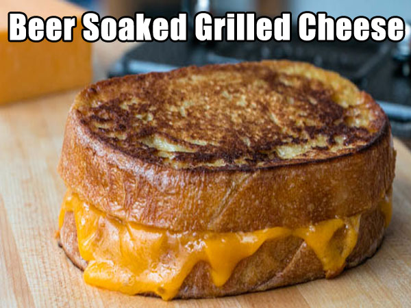 cheddar cheese - Beer Soaked Grilled Cheese