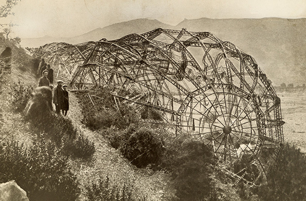 Wreckage of a Zeppelin.
