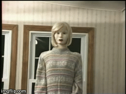 In 2009, a very creepy video of a female robotic doll was uploaded to YouTube from an unknown source. The doll sings "I feel fantastic" for over two minutes in varying poses, before a shot of a backyard is seen. Some believe this video belongs to a serial killer who dressed this thing in the victim's clothes and the backyard is where she is buried. An investigation was only able to trace the video back to an old Geocities website, but it's now defunct.