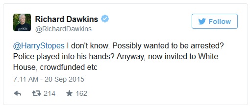 Richard Dawkins Accuses The Clock Kid of Fraud