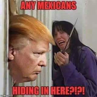 Trump meme as Johnny in The Shining