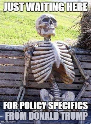 Trump meme about dying before he releases policy specifics