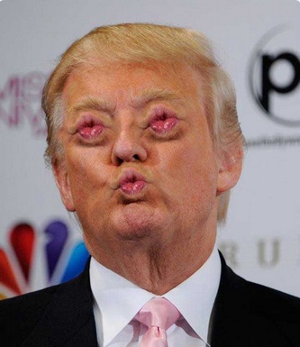 Trump meme of his eyes replaced with his lips