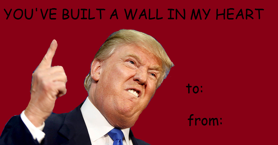 trump meme of trump valentines day card - You'Ve Built A Wall In My Heart to from