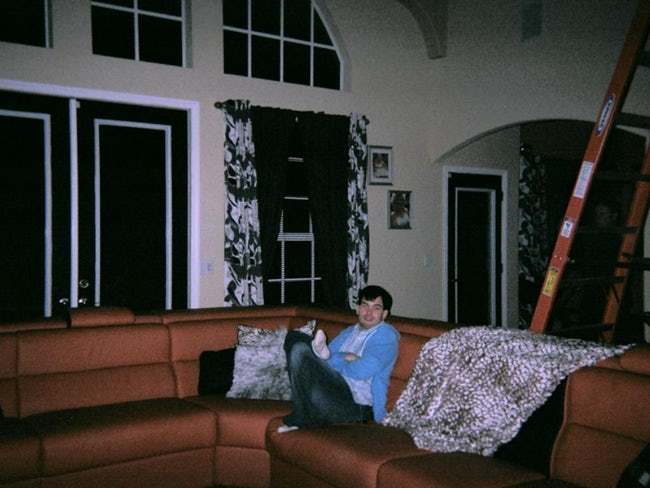 The kid who took this photo claims that he and his friend on the couch were home alone that night.