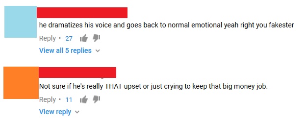 diagram - he dramatizes his voice and goes back to normal emotional yeah right you fakester 27 View all 5 replies Not sure if he's really That upset or just crying to keep that big money job. 11 1 1 View