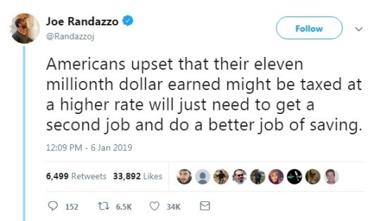 multimedia - Joe Randazzo Americans upset that their eleven millionth dollar earned might be taxed at a higher rate will just need to get a second job and do a better job of saving. 6,499 33,892 0 0 0 ~34kg