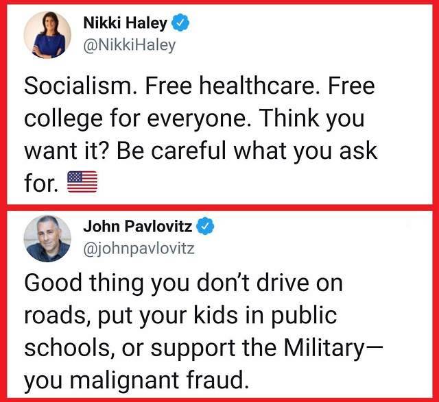 windows embedded compact 7 - Nikki Haley Socialism. Free healthcare. Free college for everyone. Think you want it? Be careful what you ask for. John Pavlovitz Good thing you don't drive on roads, put your kids in public schools, or support the Military yo