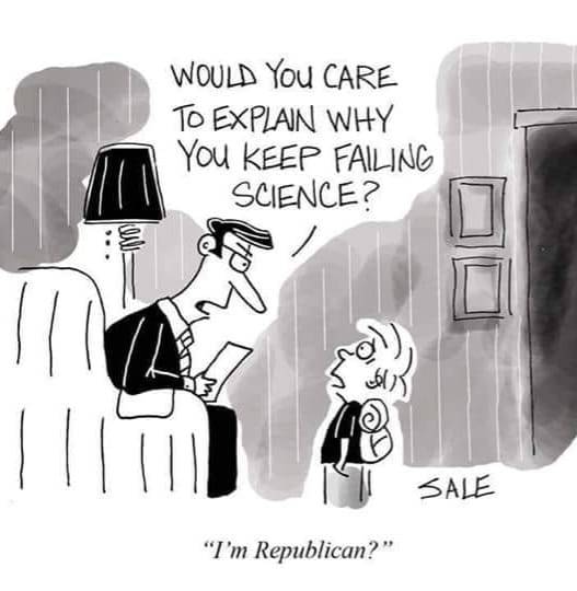 cartoon - Would You Care To Explain Why You Keep Failing Science? Sale "I'm Republican?"