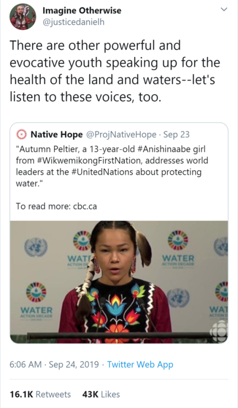 autumn peltier meme - Imagine Otherwise There are other powerful and evocative youth speaking up for the health of the land and waterslet's listen to these voices, too. Native Hope Hope . Sep 23 "Autumn Peltier, a 13yearold girl from , addresses world lea