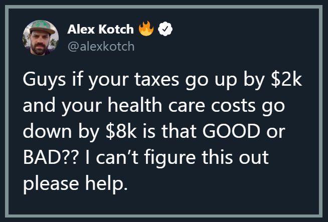 doing math with dad meme - Alex Kotch Guys if your taxes go up by $2k and your health care costs go down by $8k is that Good or Bad?? I can't figure this out please help.