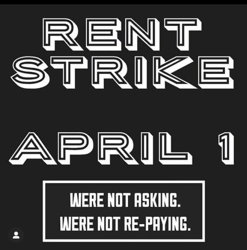 graphic design - Rent Strike April 1 Were Not Asking. Were Not RePaying.