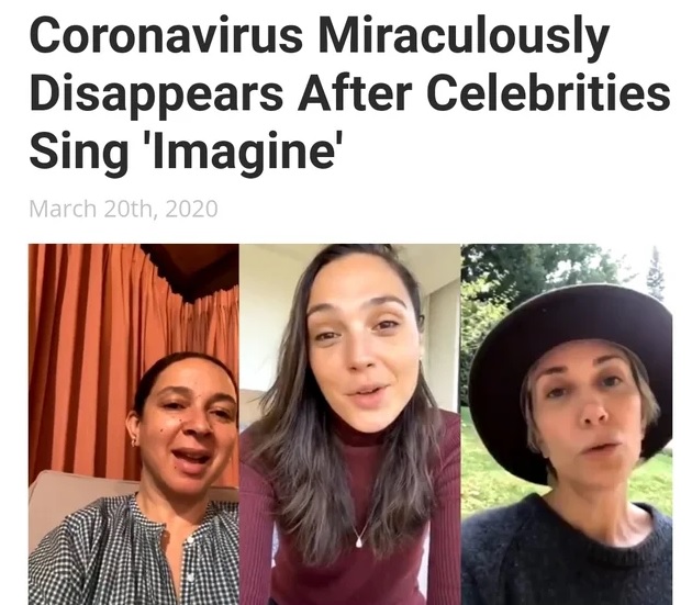 smile - Coronavirus Miraculously Disappears After Celebrities Sing 'Imagine March 20th, 2020