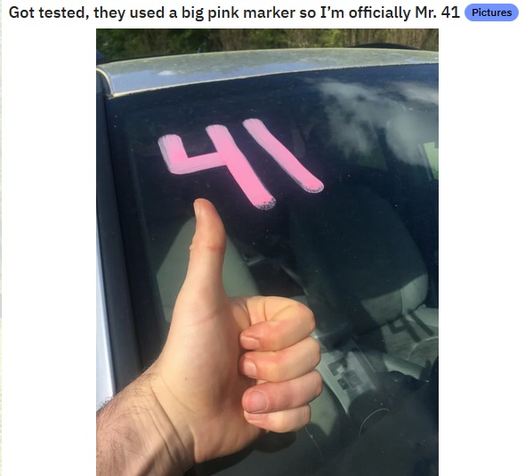 windshield - Got tested, they used a big pink marker so I'm officially Mr. 41 Pictures