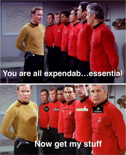 star trek uniforms - You are all expendab...essential Now get my stuff