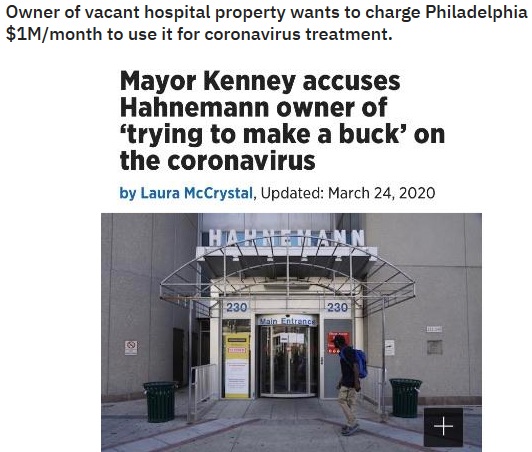 mercedes herrán de gras - Owner of vacant hospital property wants to charge Philadelphia $1Mmonth to use it for coronavirus treatment. Mayor Kenney accuses Hahnemann owner of trying to make a buck' on the coronavirus by Laura McCrystal, Updated 230 230 Va