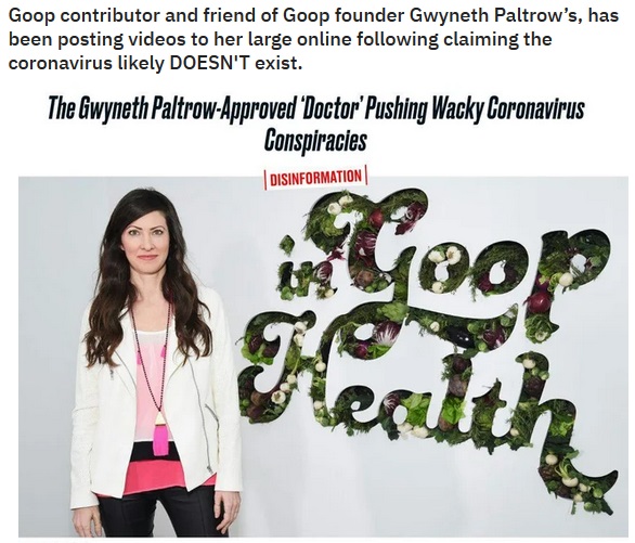 shoulder - Goop contributor and friend of Goop founder Gwyneth Paltrow's, has been posting videos to her large online ing claiming the coronavirus ly Doesn'T exist. The Gwyneth PaltrowApproved Doctor' Pushing Wacky Coronavirus Conspiracies Disinformation 
