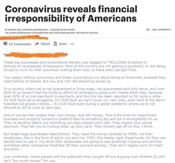 ywca - Coronavirus reveals financial irresponsibility of Americans By Kristin Tate, Opinion Contributor 032220 Edt The Views Expressed By Contributors Are Their Own And Not The View Of The Hill 1,832 12 Save... These big businesses and corporations litera