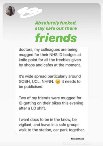 friends fm - Absolutely fucked, stay safe out there friends doctors, my colleagues are being mugged for their Nhs Id badges at knife point for all the freebies given by shops and cafes at the moment. It's wide spread particularly around Gosh, Ucl, Nhnn. i