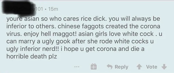 know you re in love - 101 15m youre asian so who cares rice dick. you will always be inferior to others. chinese faggots created the corona virus. enjoy hell maggot! asian girls love white cock.u can marry a ugly gook after she rode white cocks u ugly inf