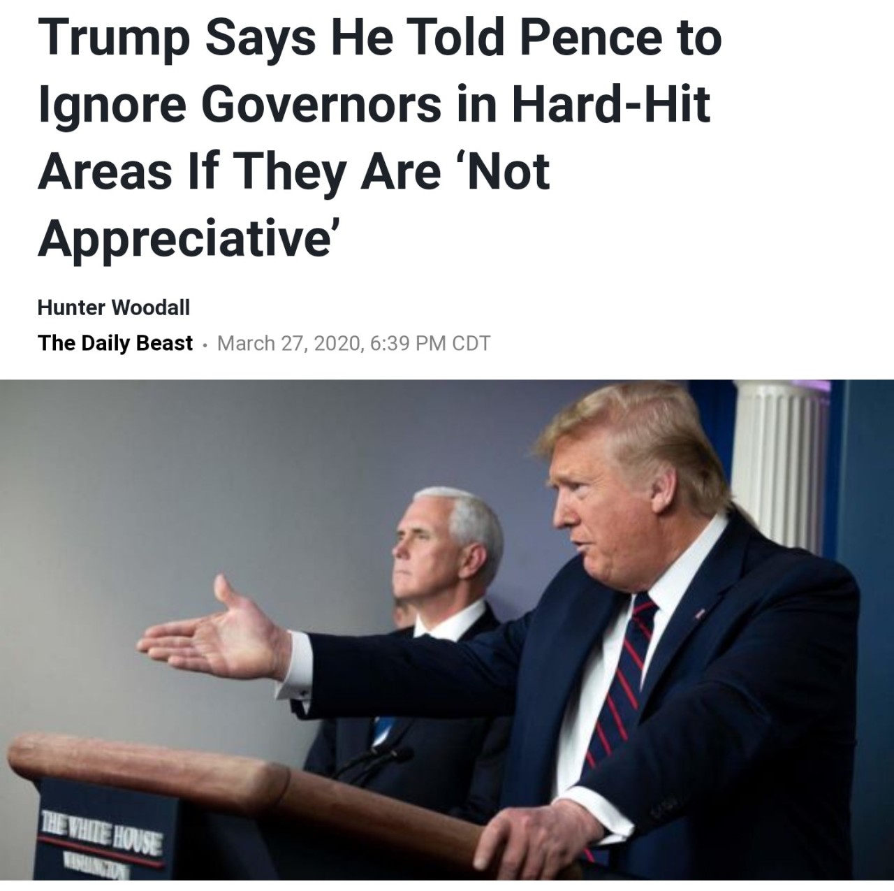funny anti valentines day - Trump Says He Told Pence to Ignore Governors in HardHit Areas If They Are 'Not Appreciative' Hunter Woodall The Daily Beast , Cdt Etite House