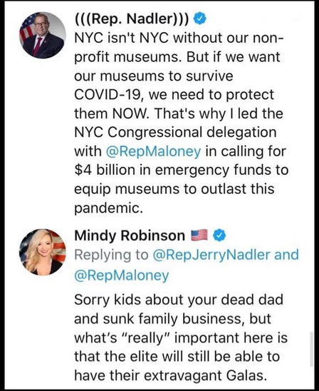 smile - Rep. Nadler Nyc isn't Nyc without our non profit museums. But if we want our museums to survive Covid19, we need to protect them Now. That's why I led the Nyc Congressional delegation with in calling for $4 billion in emergency funds to equip muse