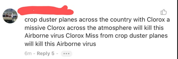 diagram - crop duster planes across the country with Clorox a missive Clorox across the atmosphere will kill this Airborne virus Clorox Miss from crop duster planes will kill this Airborne virus 6m 5 ...