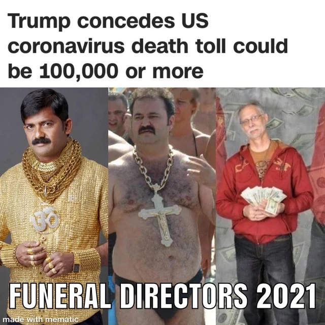 demcsák zsuzsa férje - Trump concedes Us coronavirus death toll could be 100,000 or more Funeral Directors 2021 made with mematic