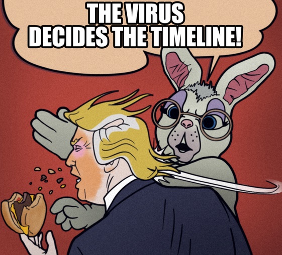 cartoon - The Virus Decides The Timeline!