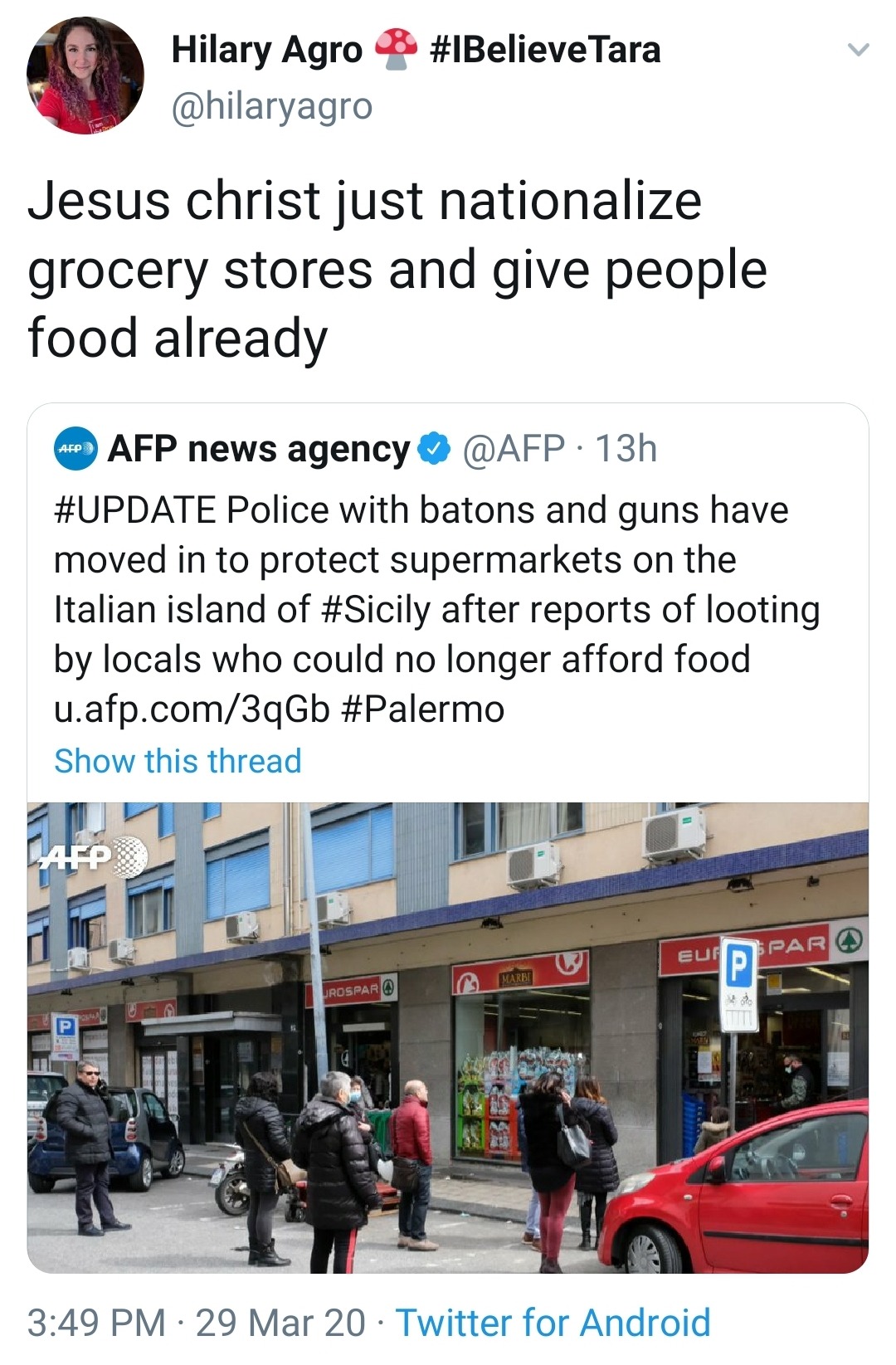 compact car - Hilary Agro B Tara Jesus christ just nationalize grocery stores and give people food already Ago Afp news agency 13h Police with batons and guns have moved in to protect supermarkets on the Italian island of after reports of looting by local