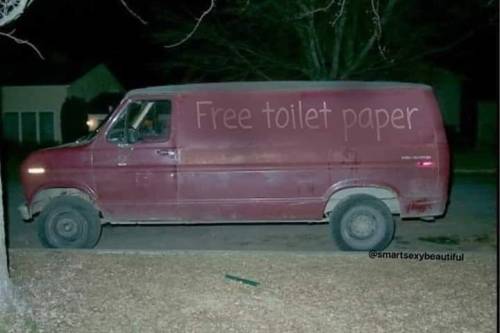 scary free candy van - Free toilet paper