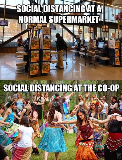 hippie era - Social Distancingat Alt Normal Supermarket Social Distancing At The CoOp