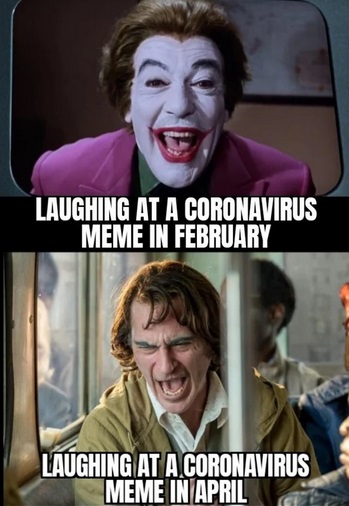 Laughing At A Coronavirus Meme In February Laughing At A Coronavirus Meme In April