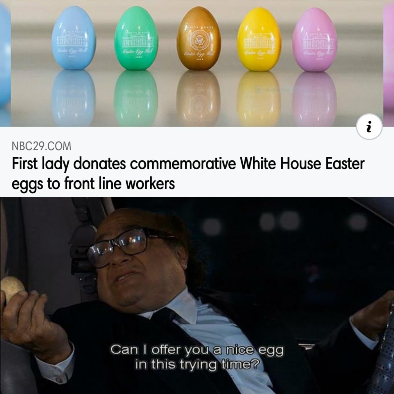 you are on this council but we do not grant you the rank of master - NBC29.Com First lady donates commemorative White House Easter eggs to front line workers Can I offer you a nice egg in this trying time?