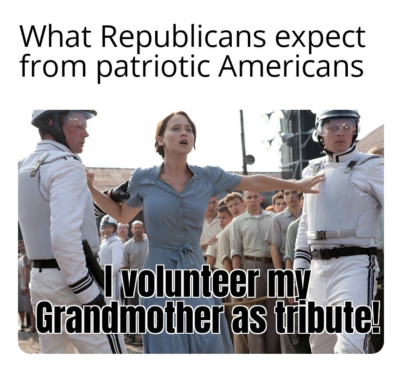 photo caption - What Republicans expect from patriotic Americans Volunteer my Grandmother as tribute!