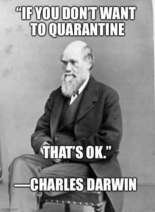 mijas - "If You Dont Want To Quarantine That'S Ok." Charles Darwin imgflip.com