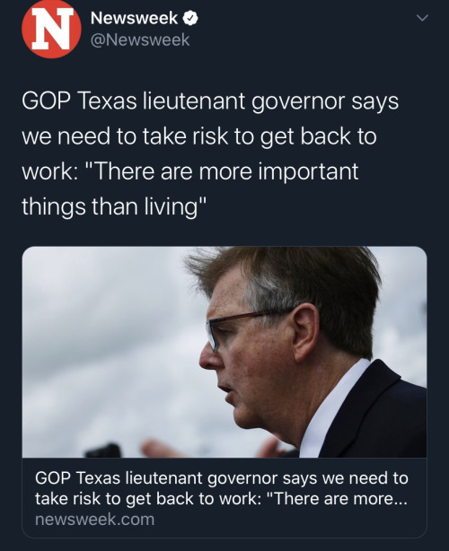 presentation - Newsweek Gop Texas lieutenant governor says we need to take risk to get back to work "There are more important things than living" Gop Texas lieutenant governor says we need to take risk to get back to work "There are more... newsweek.com
