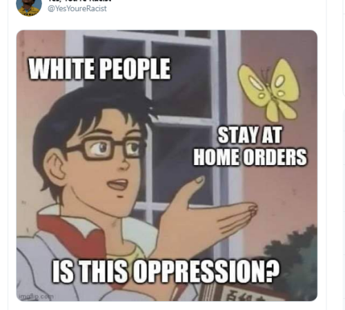 pisces memes - YoureRacist White People Stay At Home Orders Is This Oppression? imgp com