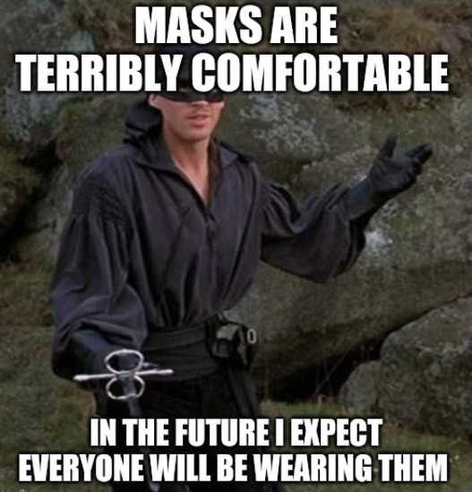 photo caption - Masks Are Terribly Comfortable In The Future I Expect Everyone Will Be Wearing Them